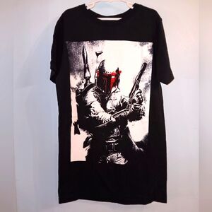 Star wars Boba Fett Bounty Hunter Black Graphic Tee Shirt Short Sleeved Sleeves